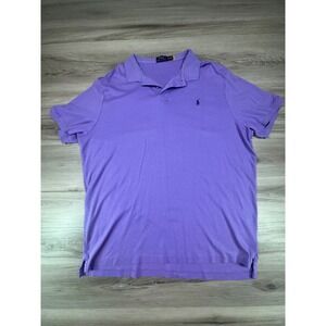 Polo Ralph Lauren Mens XXL Purple Cotton Short Sleeve Pony Logo Polo Shirt